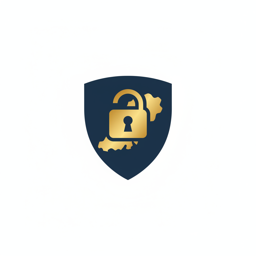 SovereignAI logo - Shield with Isle of Man island and padlock